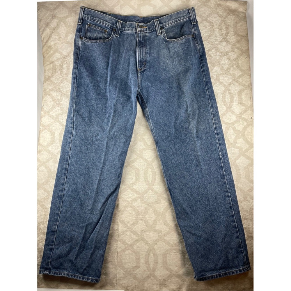 Carhartt B460 DPS Mens 40x30 Relaxed Fit Blue Denim Workwear Jeans Cotton